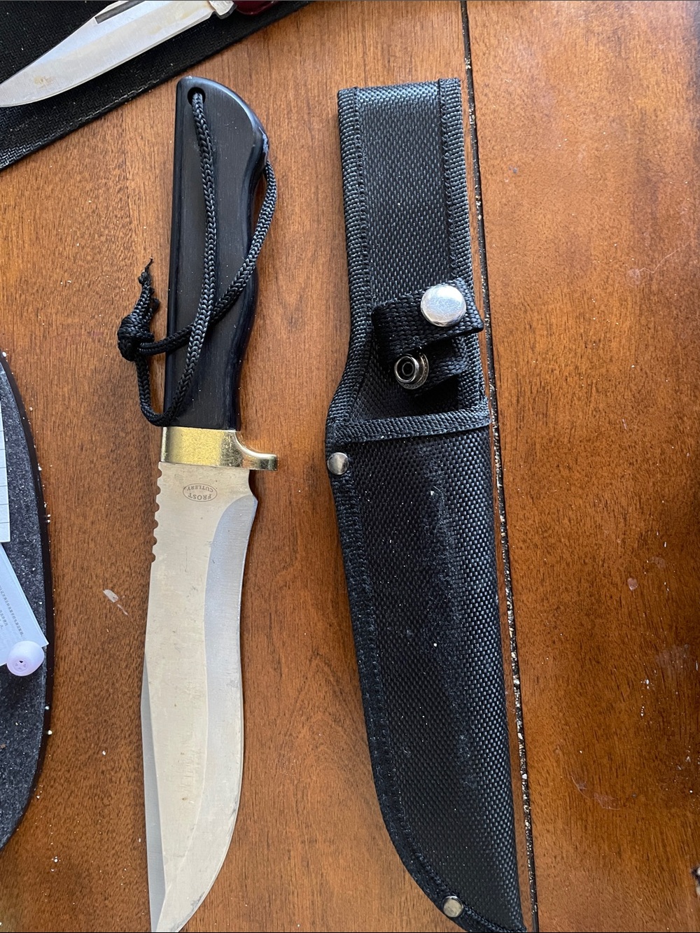 Black Nylon Sheath with Black Handle Fixed Blade Knife